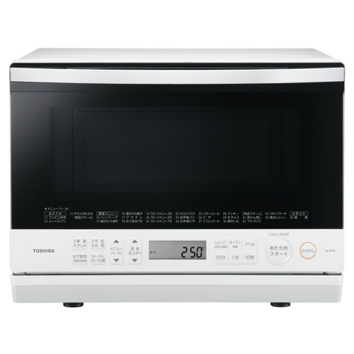 東芝 オーブンレンジ 石窯ドーム 角皿式スチーム 26L ER-YD70-W 