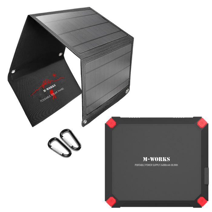 M-WORKS ソーラーパネル＆ポータブル電源セット MW-SP8821